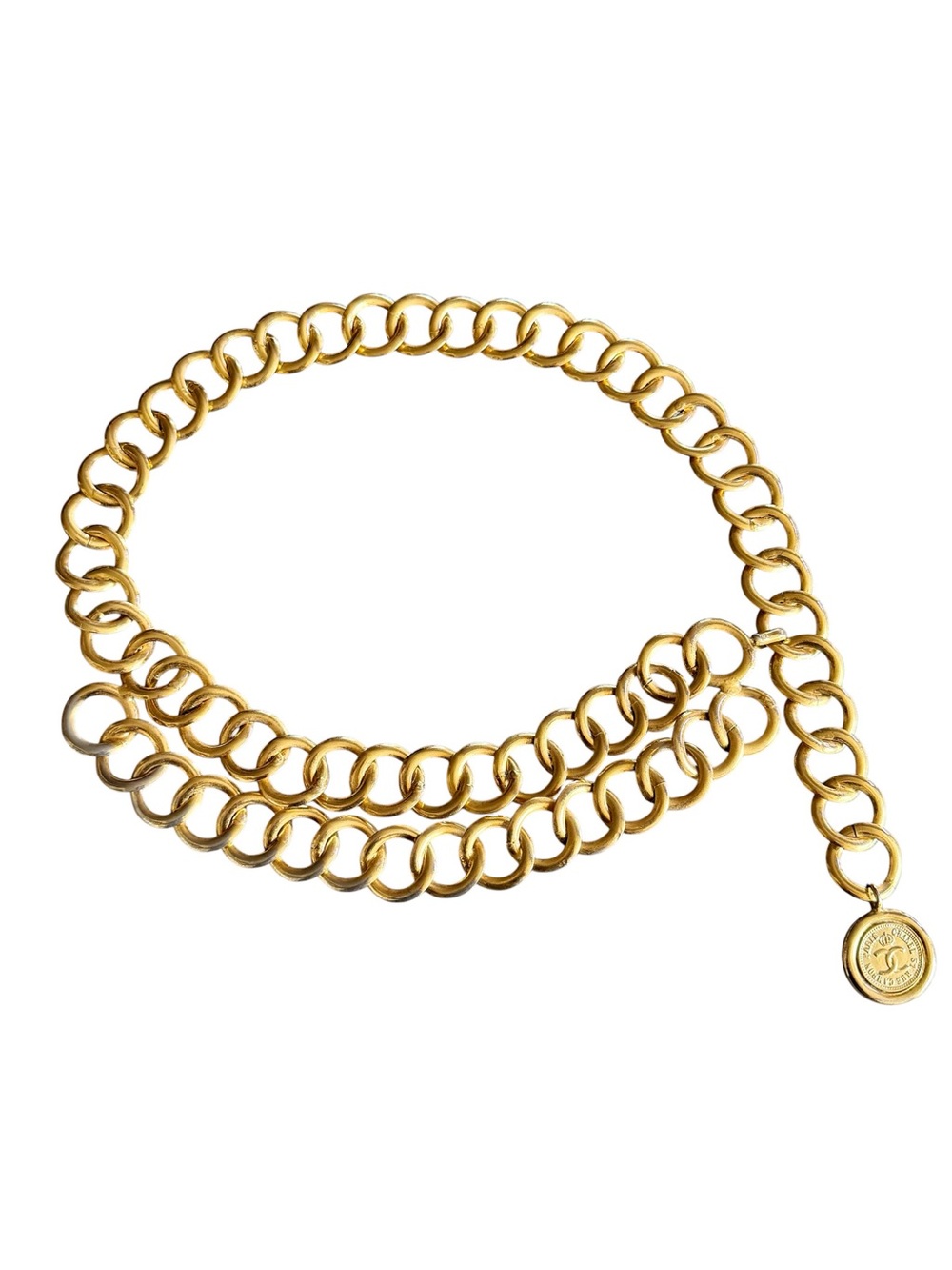 CHANEL Classic Vintage Gold CC Medallion Chain Belt